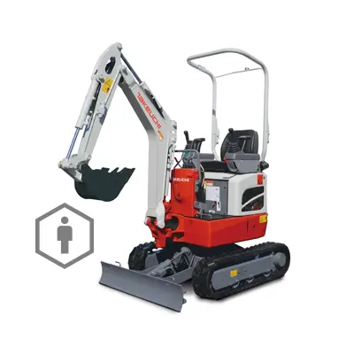 Takeuchi TB210R 1.1 tonne compact excavator for narrow garden gate access