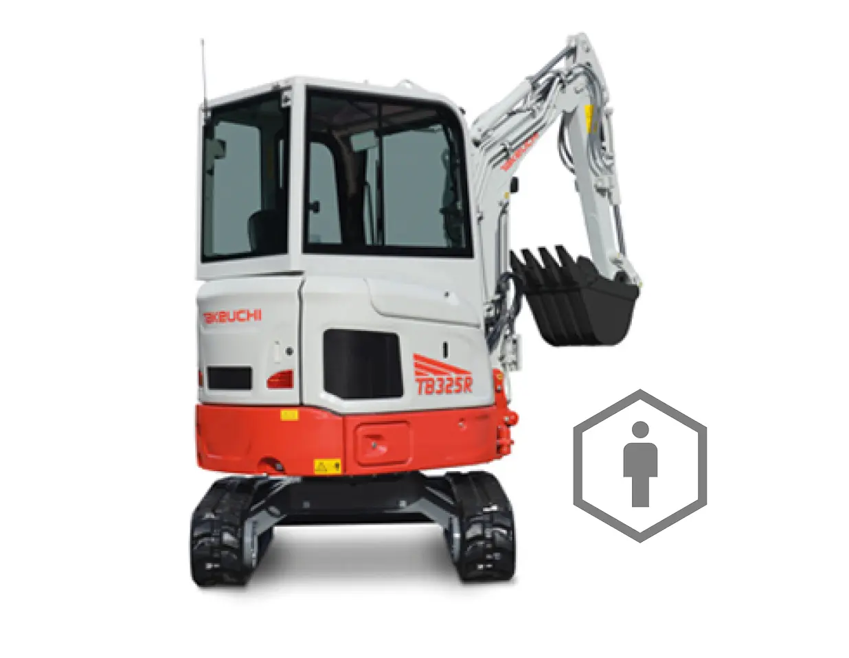 Takeuchi TB325R 2.5 tonne compact excavator side view